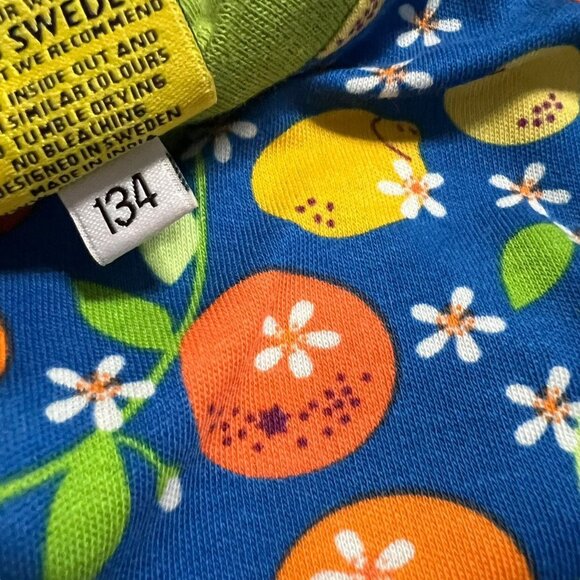DUNS Sweden Sz 134 (9Y) Citrus Fruit Zipper Sleeper Pajamas - Picture 6 of 8